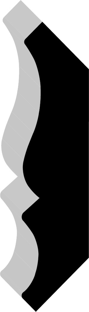 Silhouette of a pawn shape in black with a gray outline, shown from a side perspective.