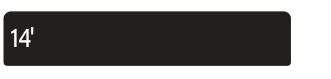Black rectangle with the white number 14 followed by a single vertical apostrophe.