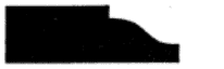 A black silhouette resembling a flattened curve on a white background.