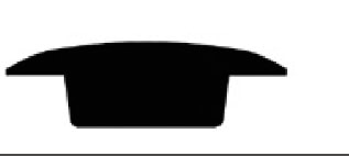 Silhouette of a wide-brimmed hat with a flat top against a white background.