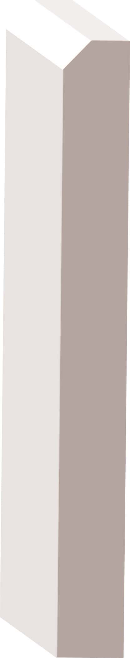 Illustration of a tall, geometric 3D column with a beige front and light gray sides.