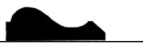 Silhouette of a smooth, curved shape resembling a hill on a flat base against a white background.