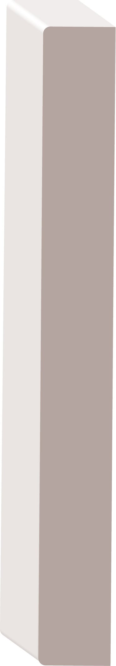 An illustration of a tall, rectangular 3D block with two visible sides in white and beige.