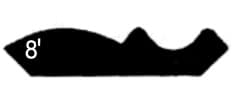Black silhouette of a molding profile on a white background, marked with 8 on the left side.